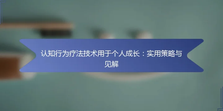 认知行为疗法技术用于个人成长：实用策略与见解