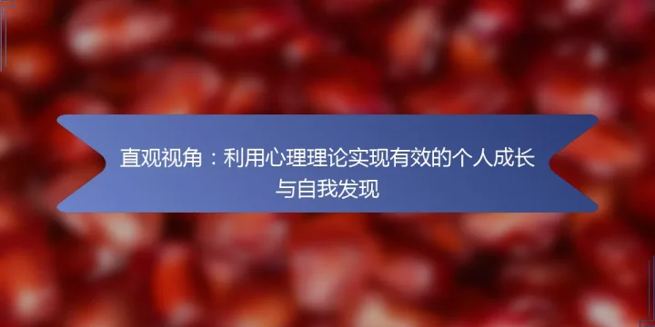 直观视角：利用心理理论实现有效的个人成长与自我发现