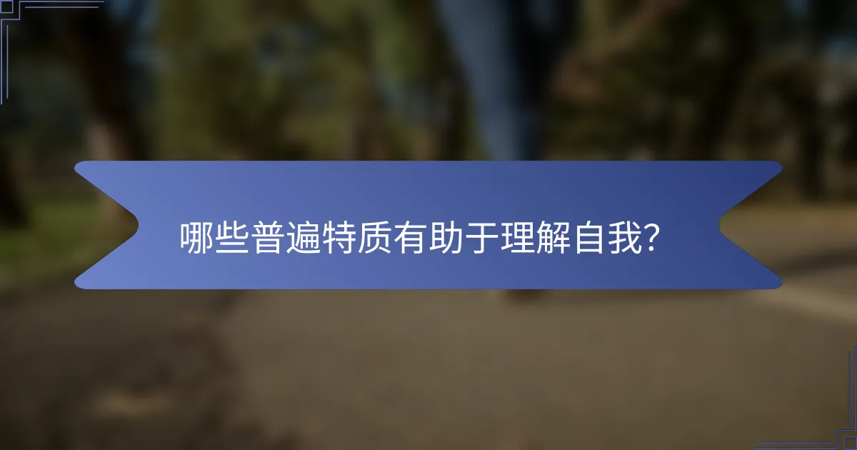 哪些普遍特质有助于理解自我？
