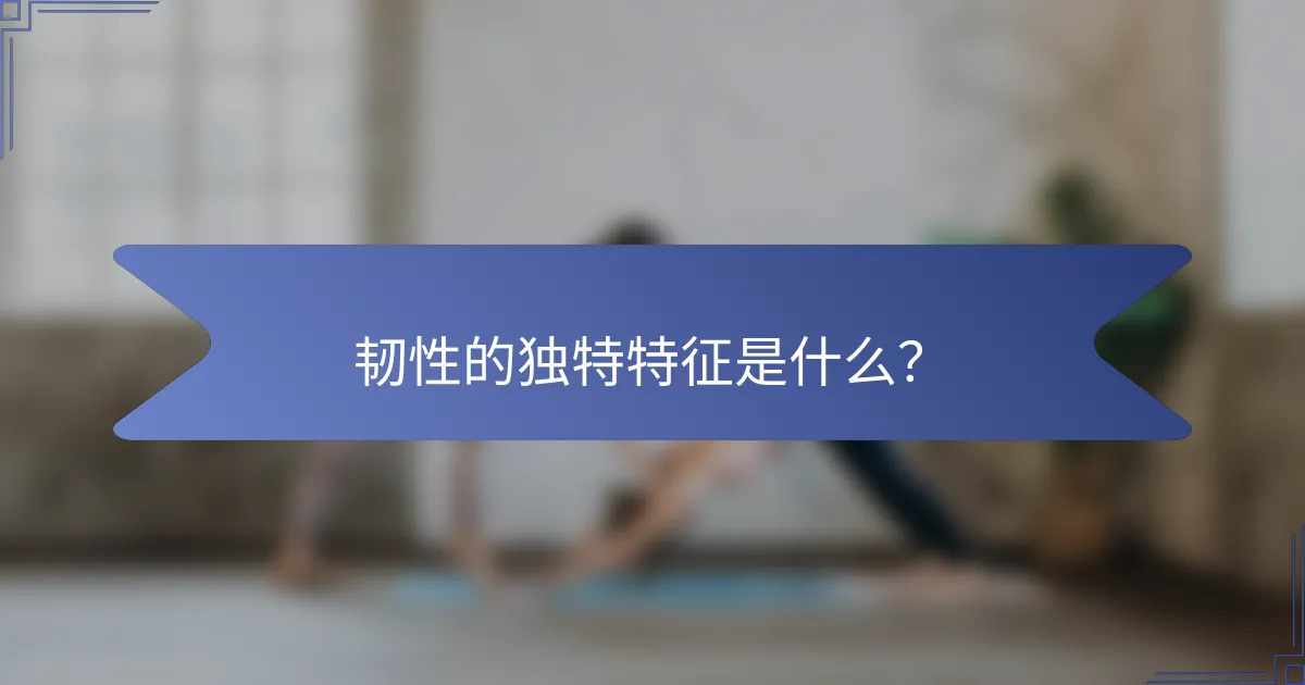 韧性的独特特征是什么？