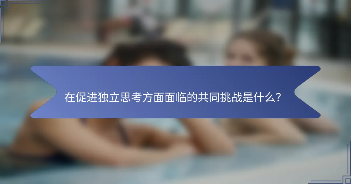 在促进独立思考方面面临的共同挑战是什么？