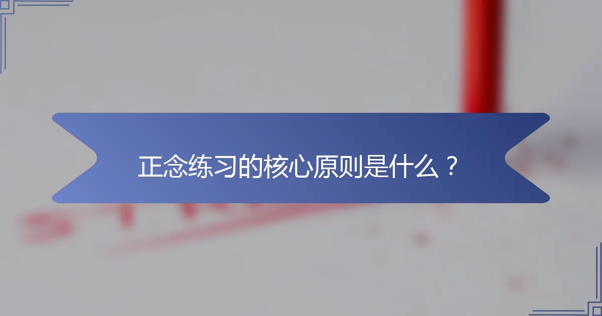 正念练习的核心原则是什么？