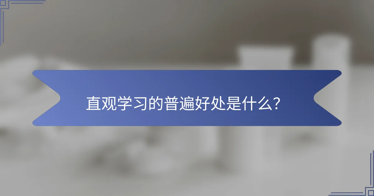直观学习的普遍好处是什么？